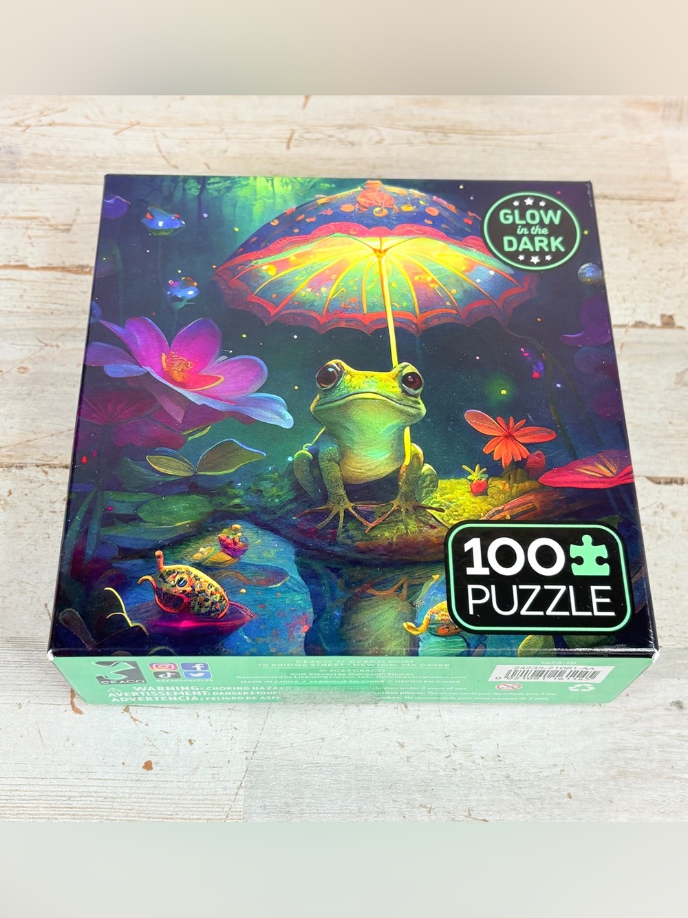 Glow In The Dark Magical Frog Friend 100 Piece Puzzle Ceaco 2023 Complete